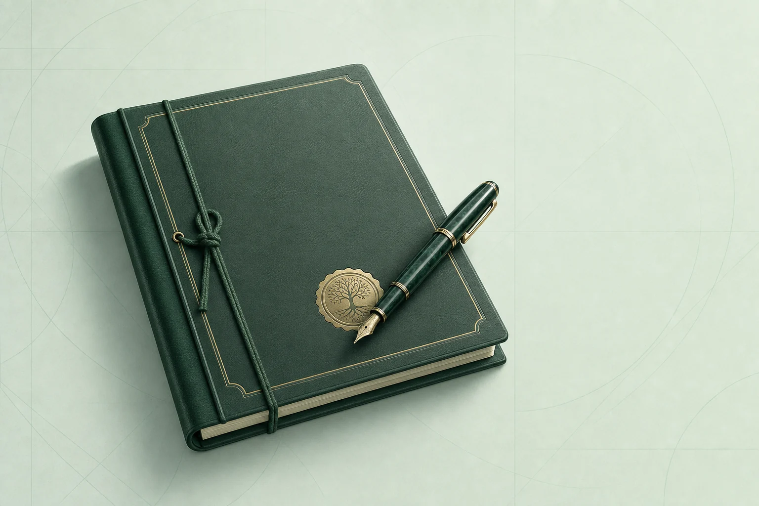 Escritura con sello y pluma
