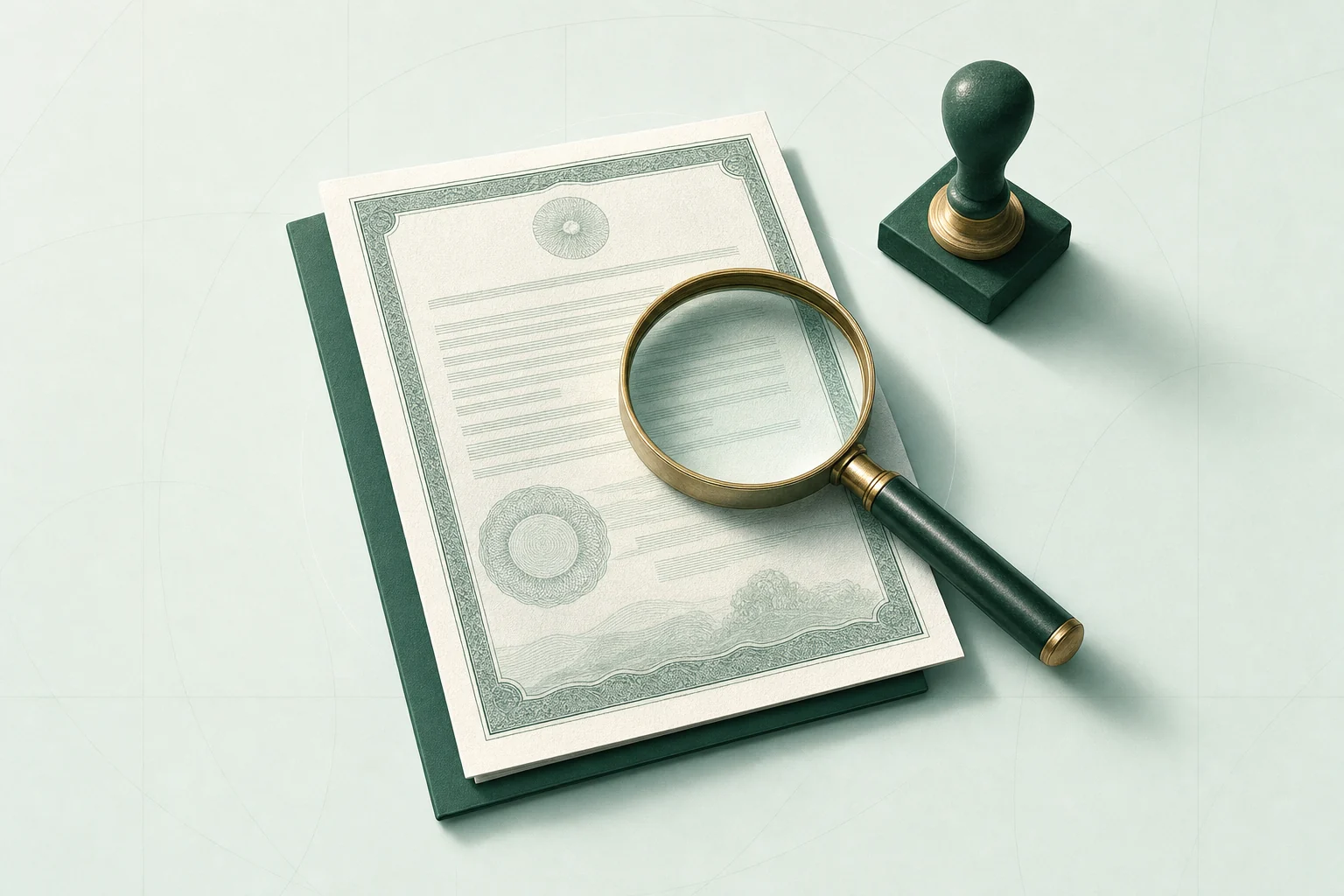 Documento del registro con lupa