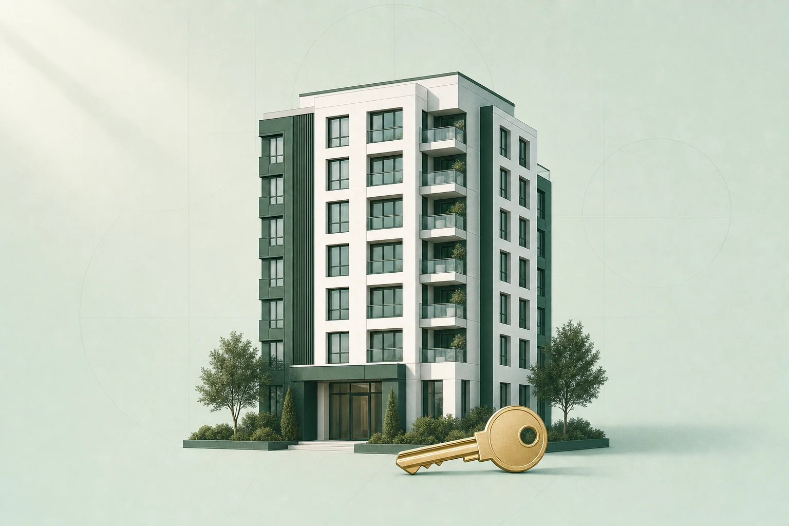 Bloque de apartamentos con llave
